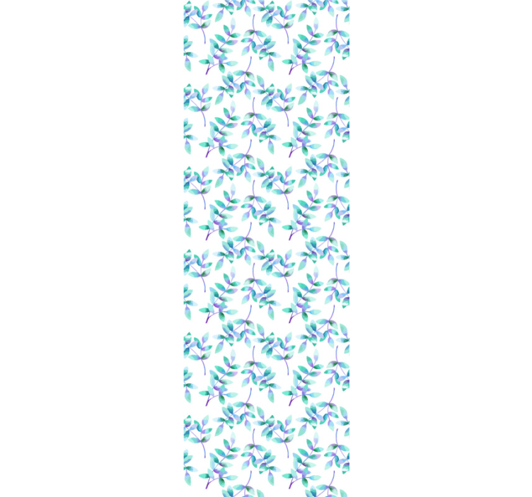 Papel pintado flores en ramas claras azules - TenVinilo