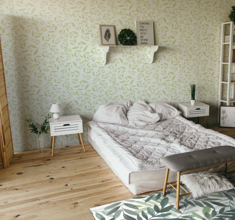 Papel mural hojas delicada huella de hoja - TenVinilo