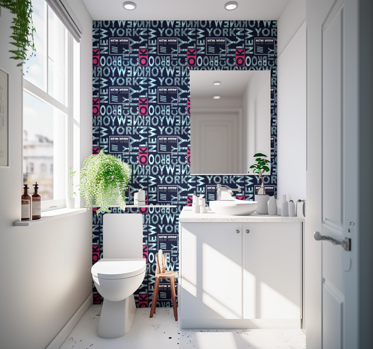 Papel mural New York tipografía urbana - TenVinilo