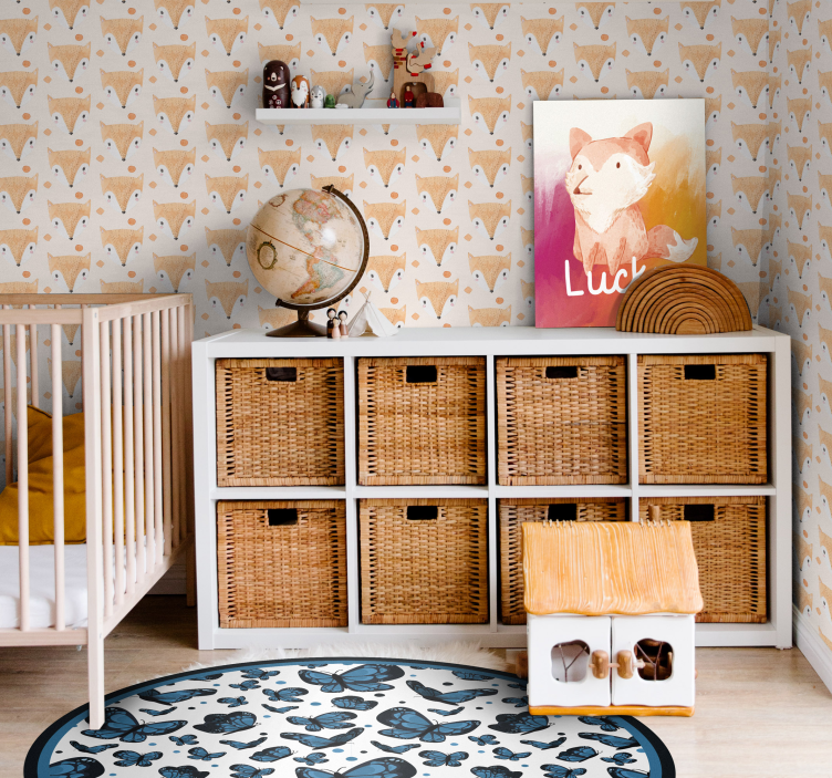 Papel habitación infantil zorro pintado a mano - TenVinilo