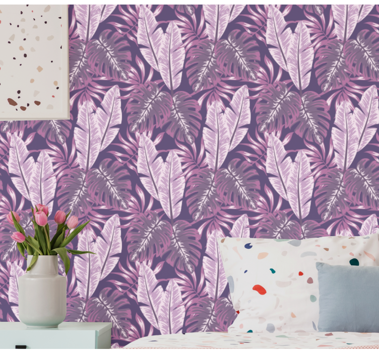 Papel pintado flores Maranta morada - TenVinilo