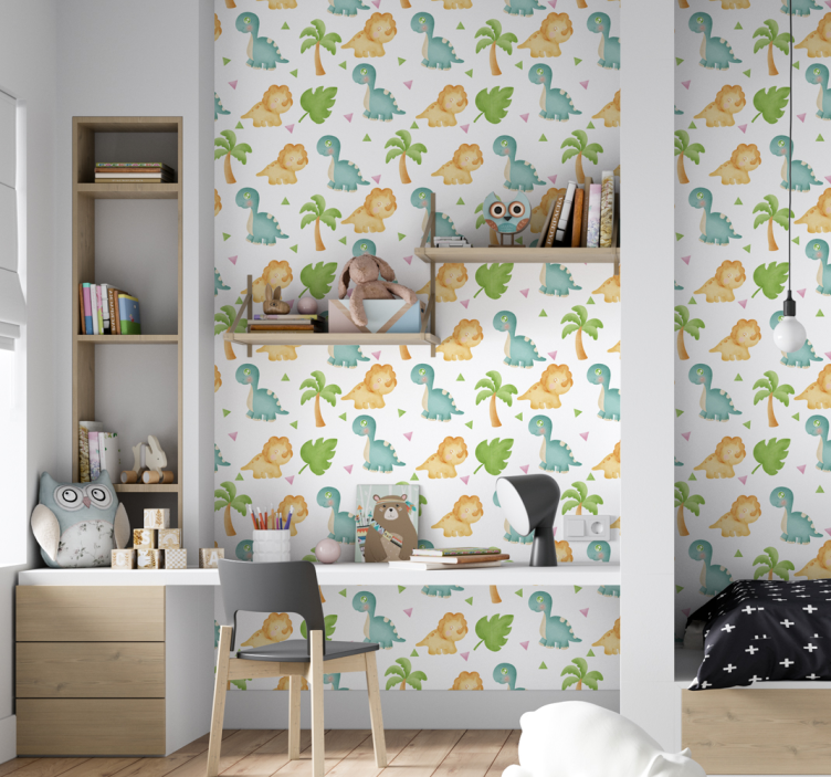 Papel mural dinosaurios tiempo de juego de dinosaurios - TenVinilo