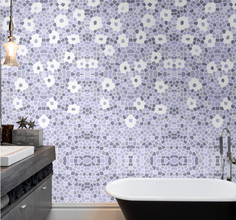 Papel pintado azulejos Patrón de mosaico de estilo clásico - TenVinilo