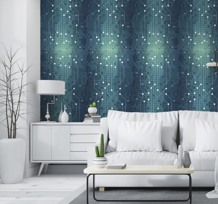 Papel de pared circuito moderno - TenVinilo