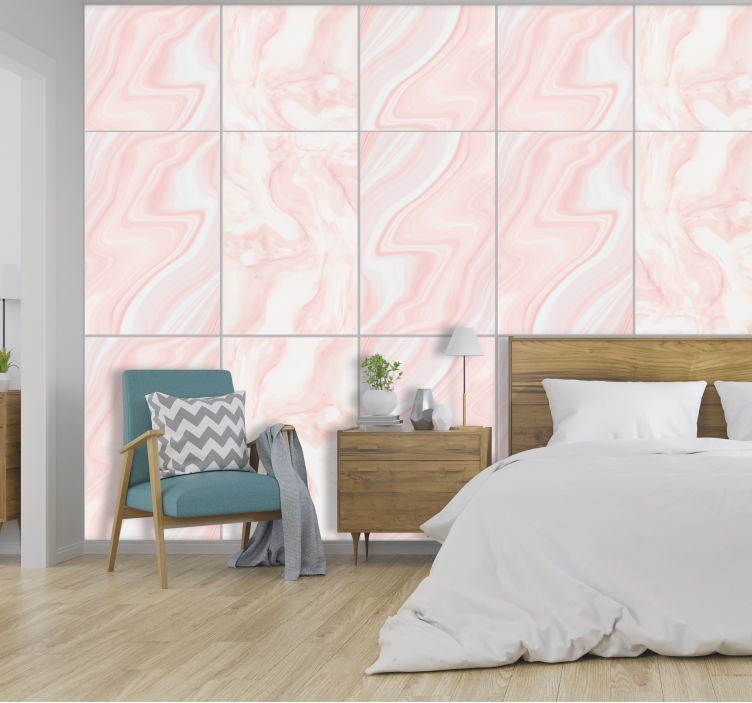 Papel pintado mármol color rosa - TenVinilo