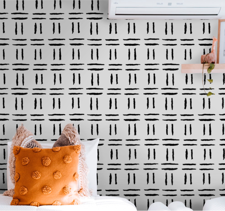 Papel mural nórdico configuración de línea geométrica - TenVinilo