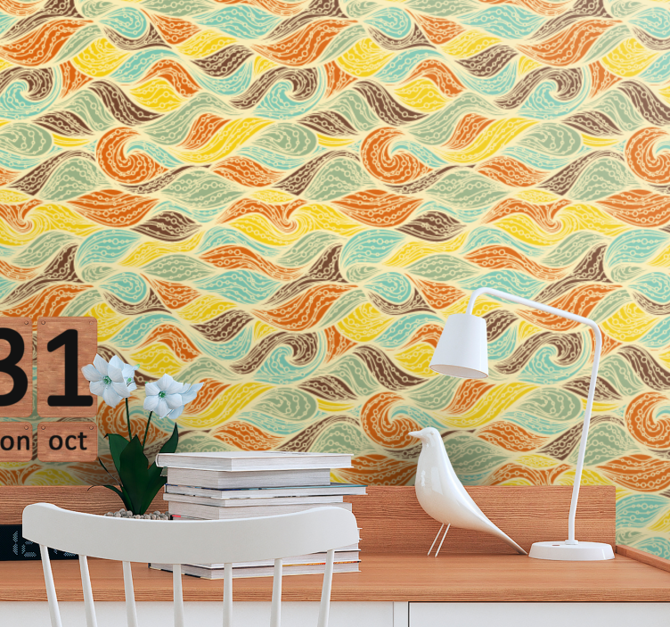 Papel mural abstracto motivos arremolinados - TenVinilo