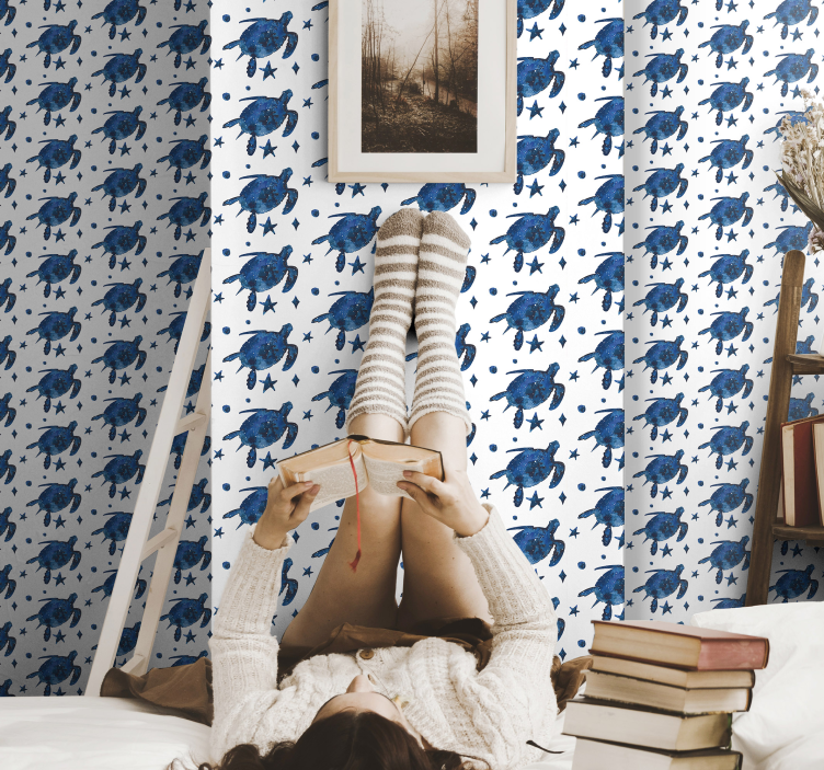 Papel mural animal tortugas marinas azules - TenVinilo