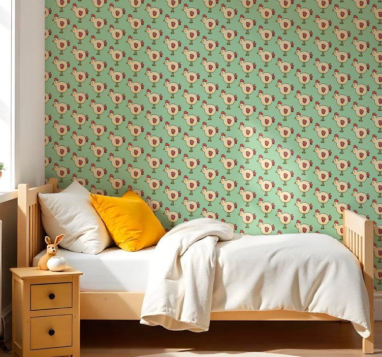 Papel mural animal patrón de pollo - TenVinilo