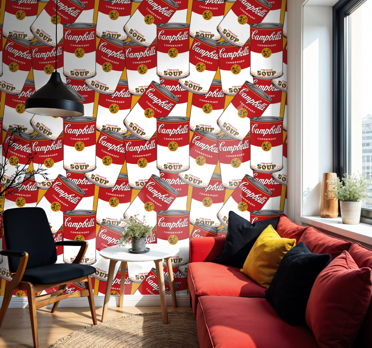 Papel mural arte andy warhol de campbell - TenVinilo