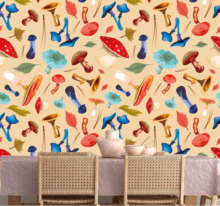 Papel mural arte botánicos encantadores - TenVinilo