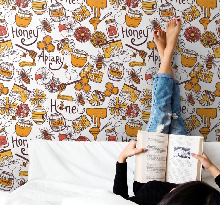 Papel mural arte delicia de colmena - TenVinilo