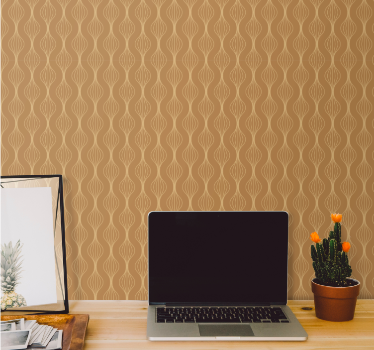 Papel mural moderno patrón de curvas elegantes - TenVinilo