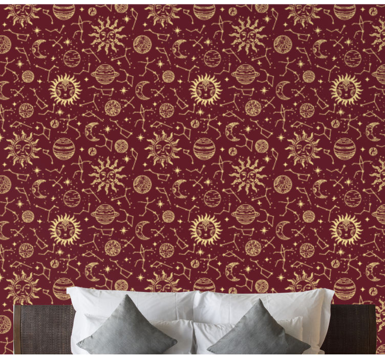 Papel mural arte patrones celestes - TenVinilo