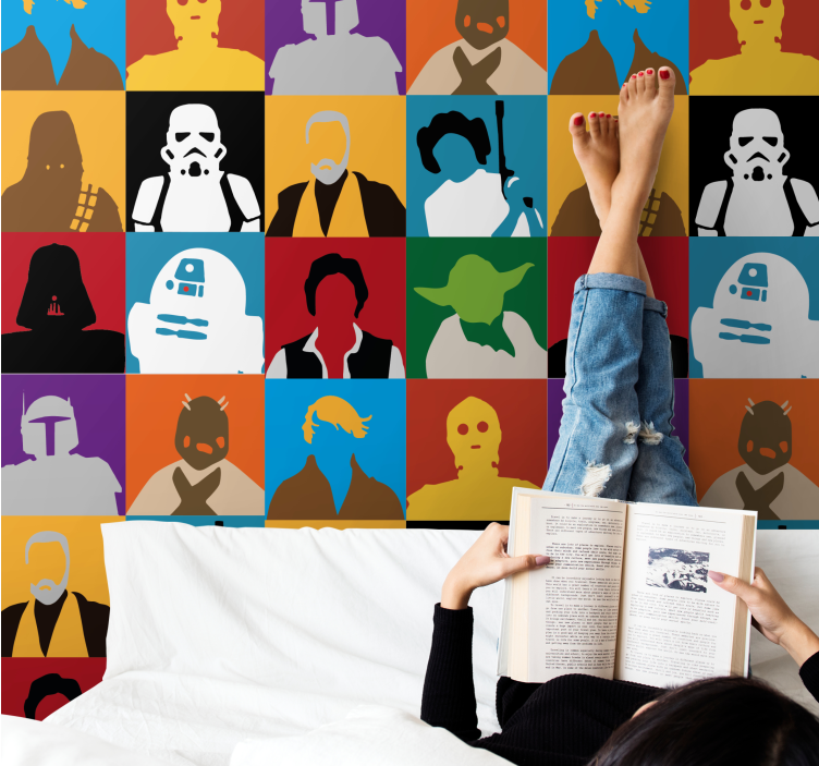 Papel mural arte siluetas icónicas - TenVinilo