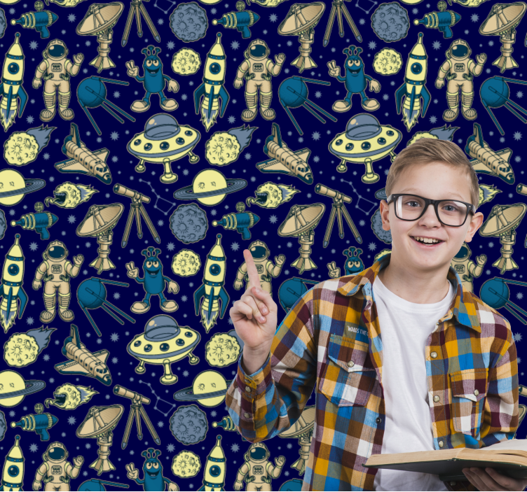 Papel mural arte tema de exploración espacial - TenVinilo