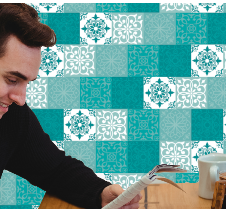 Papel mural azulejos azulejos ornamentales - TenVinilo