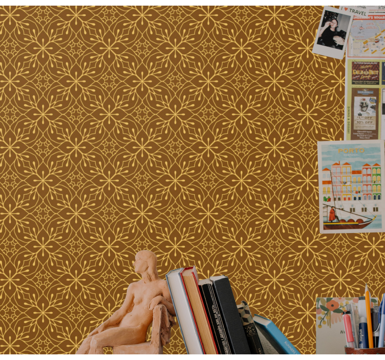 Papel mural azulejos flores geométricas - TenVinilo