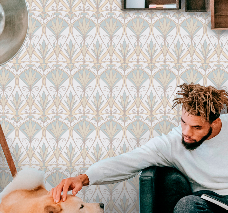 Papel mural azulejos renacimiento del art déco - TenVinilo