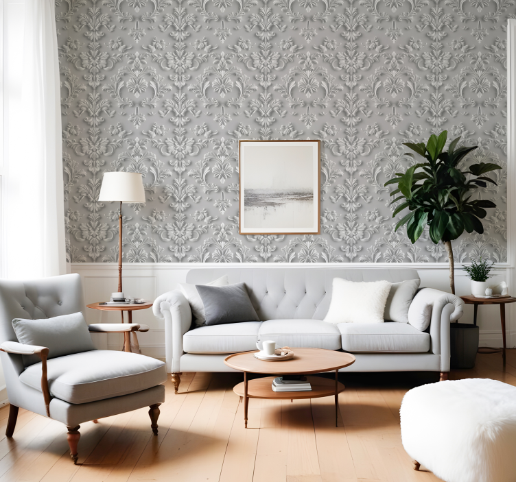 Papel mural barroco efecto 3d - TenVinilo