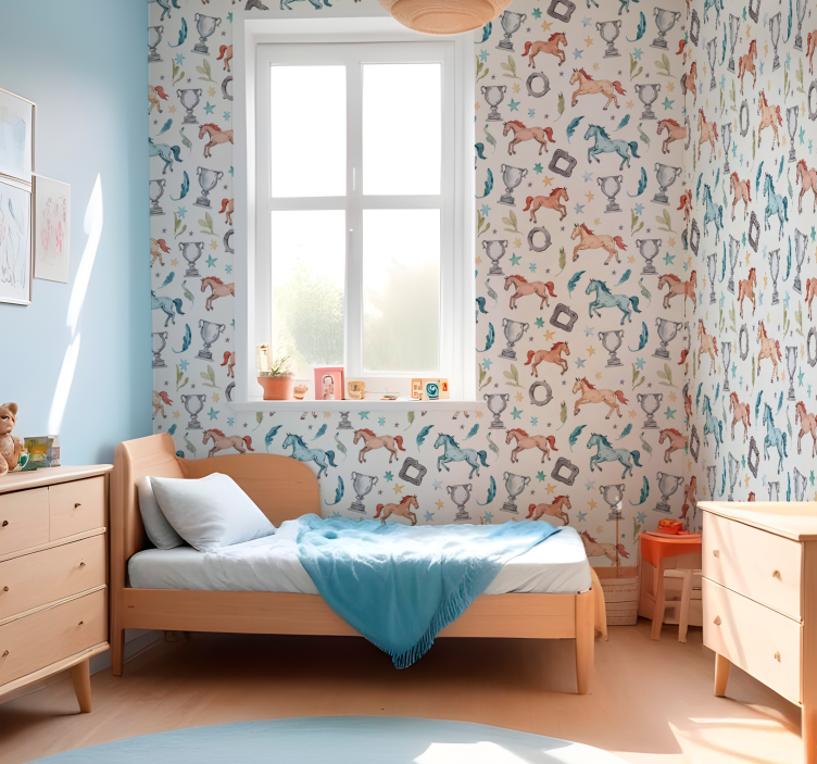 Papel mural caballos entorno ecuestre - TenVinilo