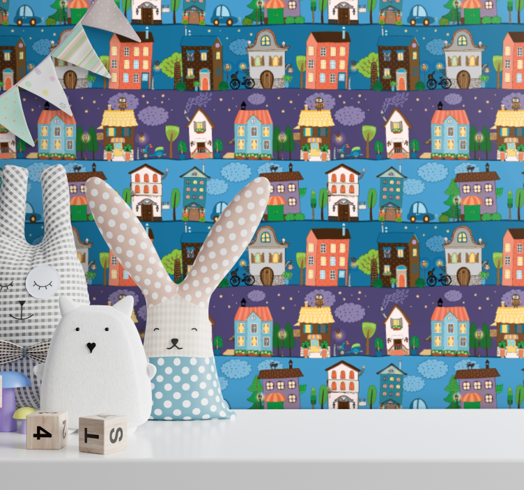 Papel mural ciudades cuentos urbanos - TenVinilo