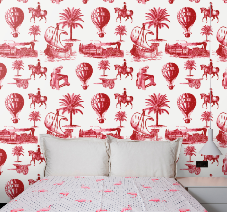 Papel mural vintage escenas de viajes vintage - TenVinilo