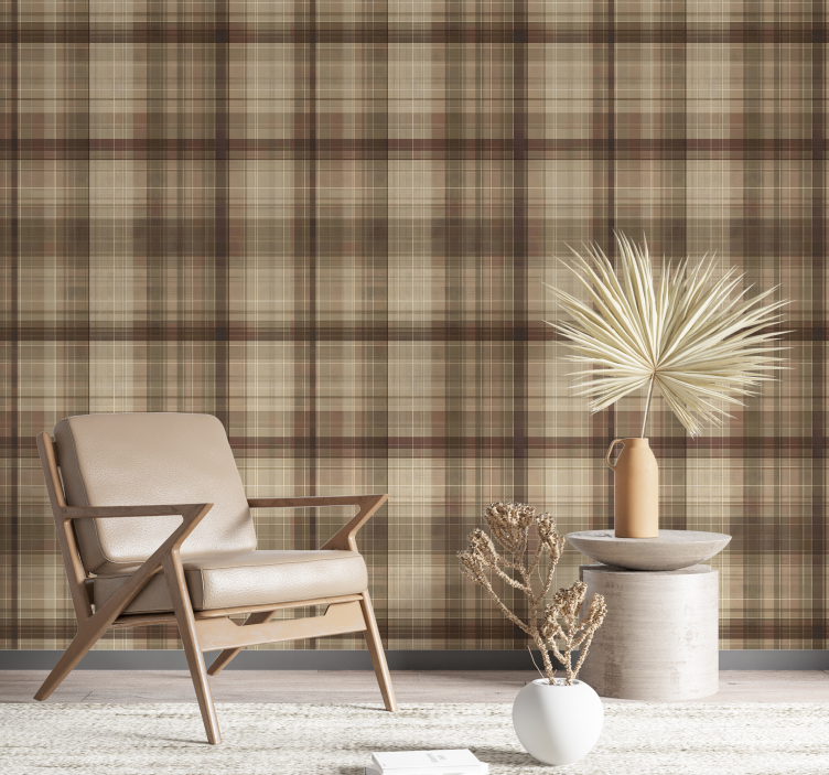 Papel mural cuadros efecto textil - TenVinilo