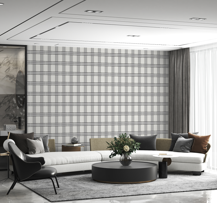 Papel mural cuadros patrón entrelazado - TenVinilo