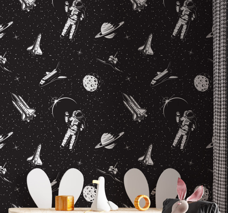 Papel mural estrellas astronautas en el espacio - TenVinilo
