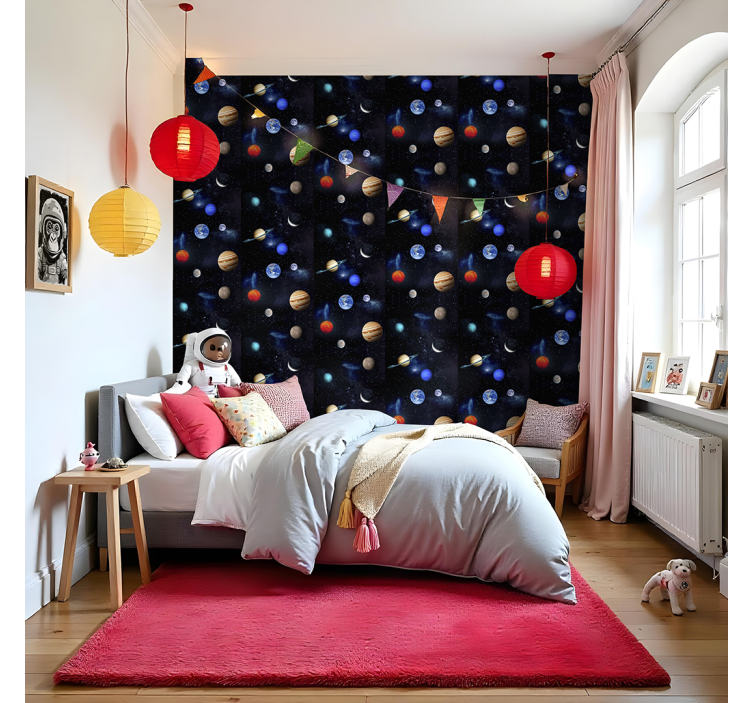 Papel mural estrellas cosmos espacio planetas - TenVinilo