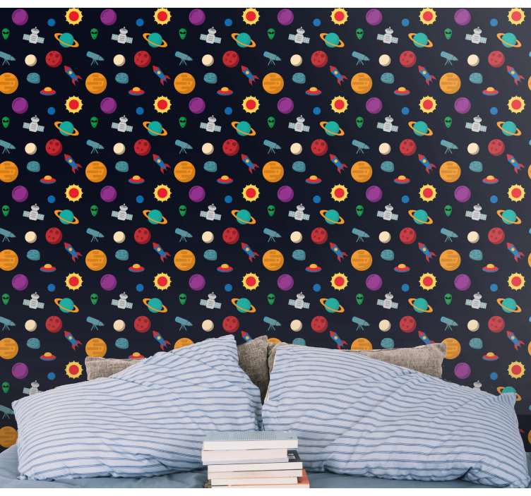 Papel mural estrellas escena de aventura cósmica - TenVinilo