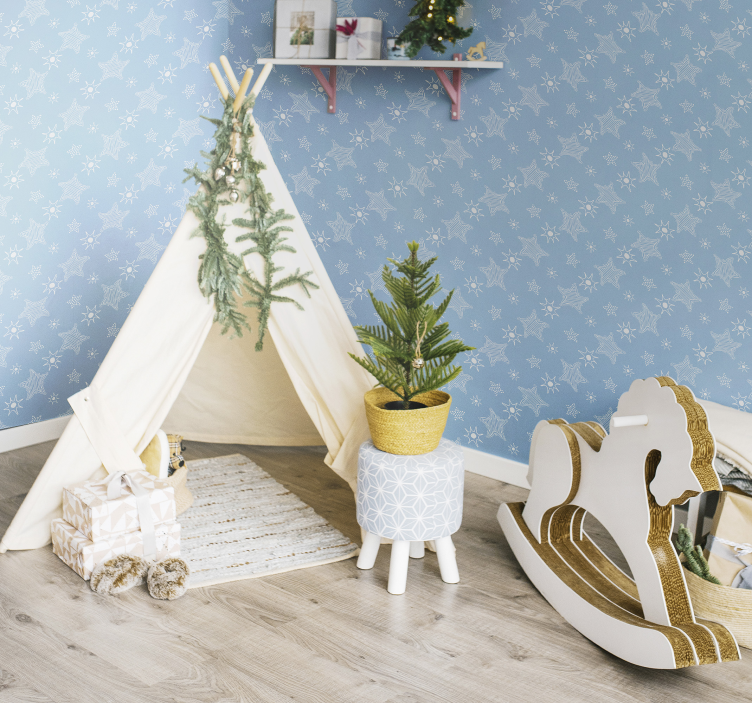 Papel mural estrellas patrón de niño azul - TenVinilo