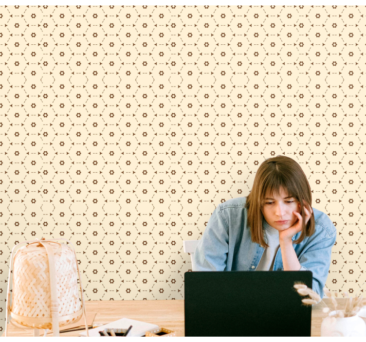 Papel mural floral acentos florales geométricos - TenVinilo