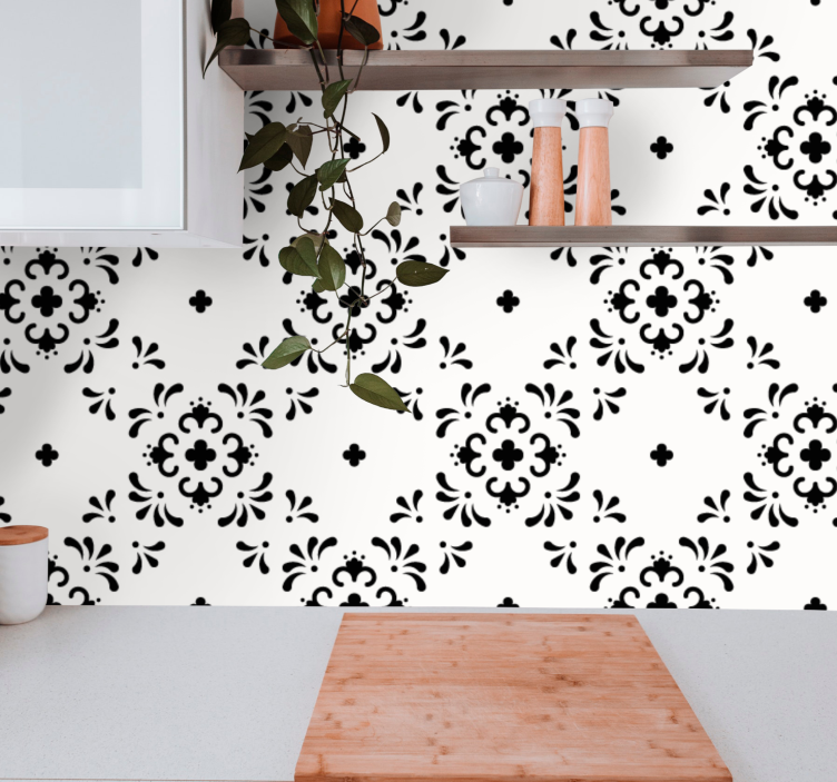 Papel mural floral adorno floral - TenVinilo