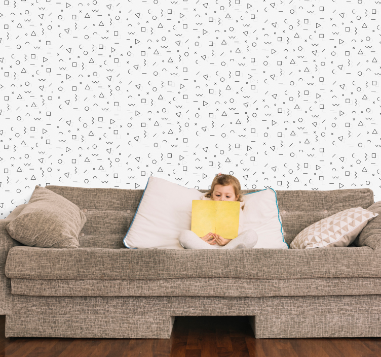 Papel mural geométrico diseño de formas minimalistas - TenVinilo