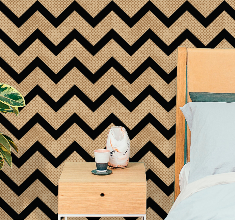 Papel mural geométrico estilo chevron zigzag - TenVinilo