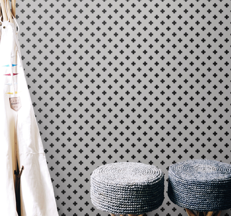 Papel mural geométrico patrón cruzado - TenVinilo