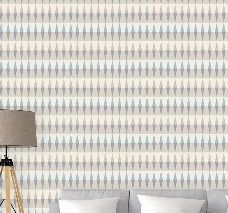 Papel mural geométrico patrón de diamante estilizado - TenVinilo