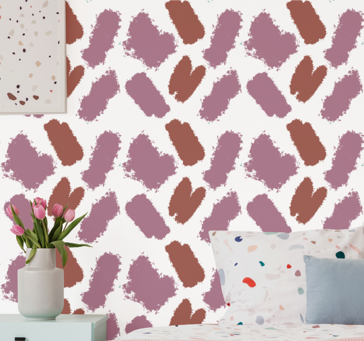 Papel mural abstracto pinceladas marrones - TenVinilo