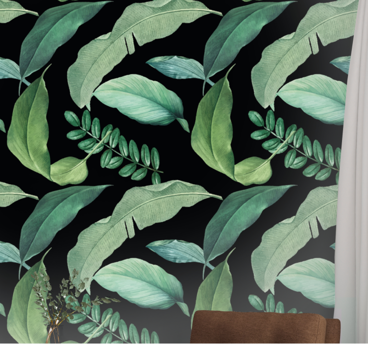Papel mural hojas impresión de hoja botánica - TenVinilo