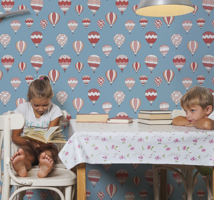 Papel mural infantil diseño con motivo de globo - TenVinilo