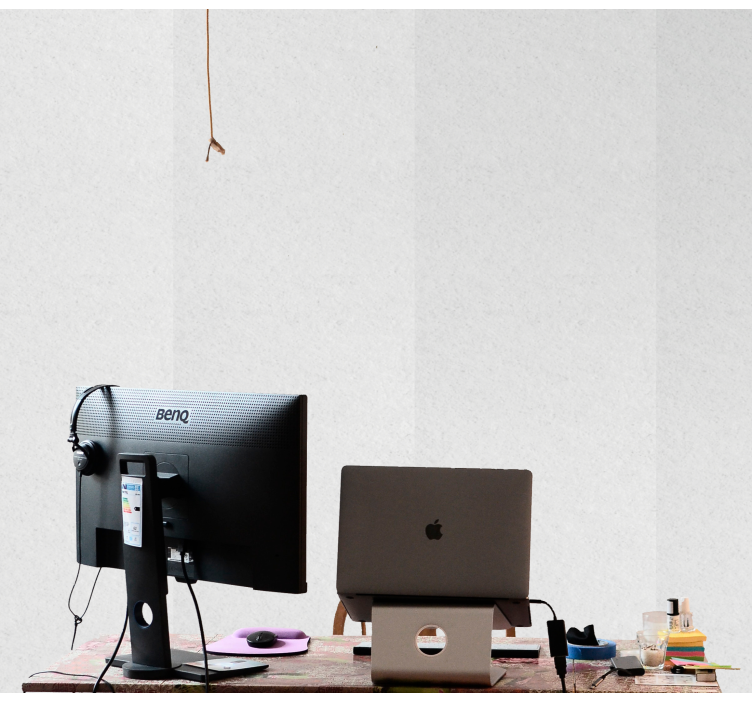 Papel mural ladrillos espacio de trabajo minimalista - TenVinilo