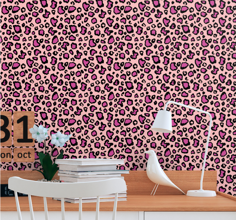 Papel mural leopardos interior con estampado de leopardo - TenVinilo