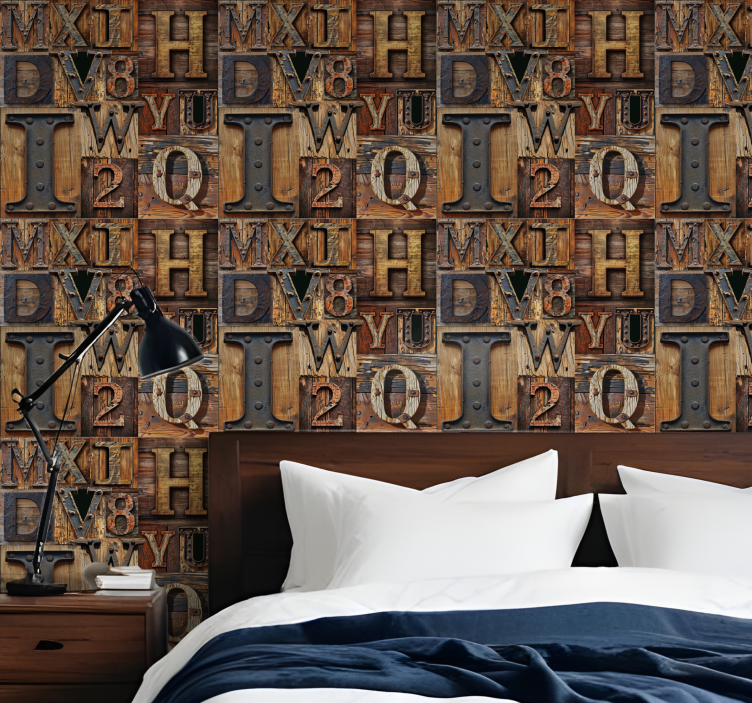 Papel mural letras efecto 3d - TenVinilo