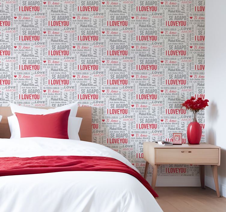 Papel mural letras i love you diferentes idiomas - TenVinilo