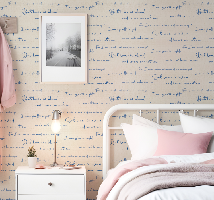 Papel mural letras tabla textil - TenVinilo