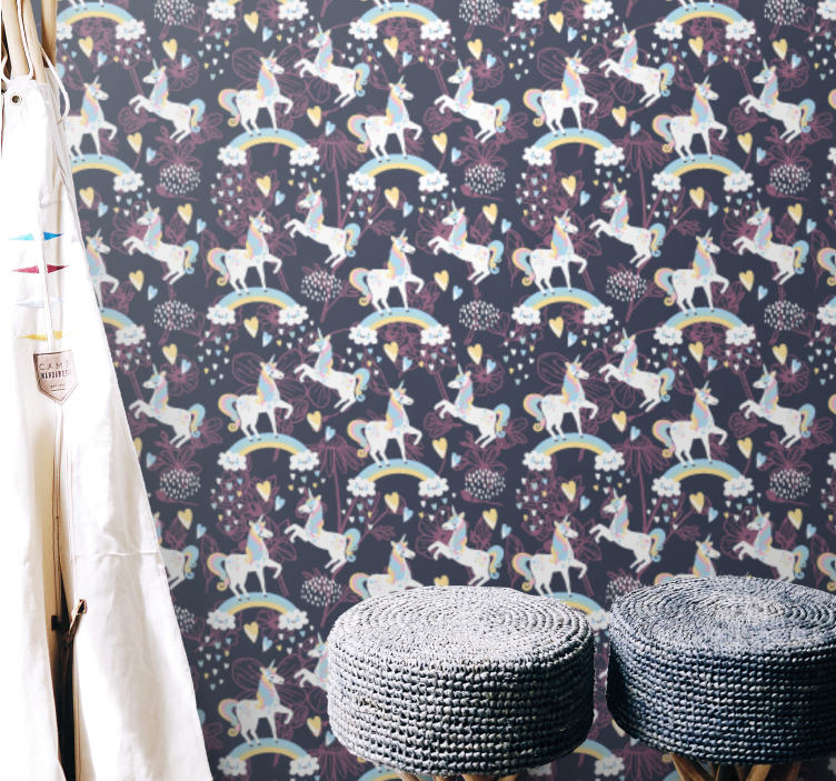 Papel mural mariposas patrón de criatura mítica - TenVinilo