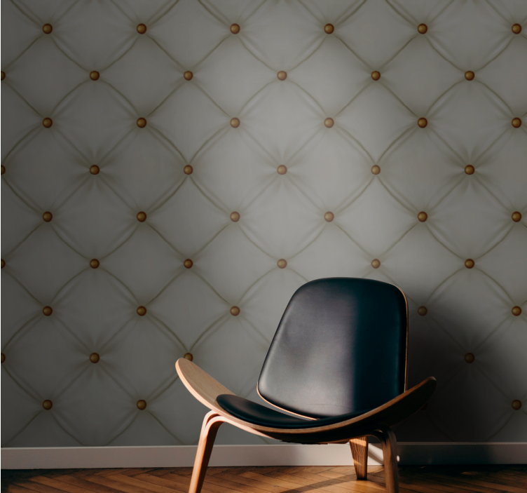 Papel mural textura motivo acolchado gris - TenVinilo