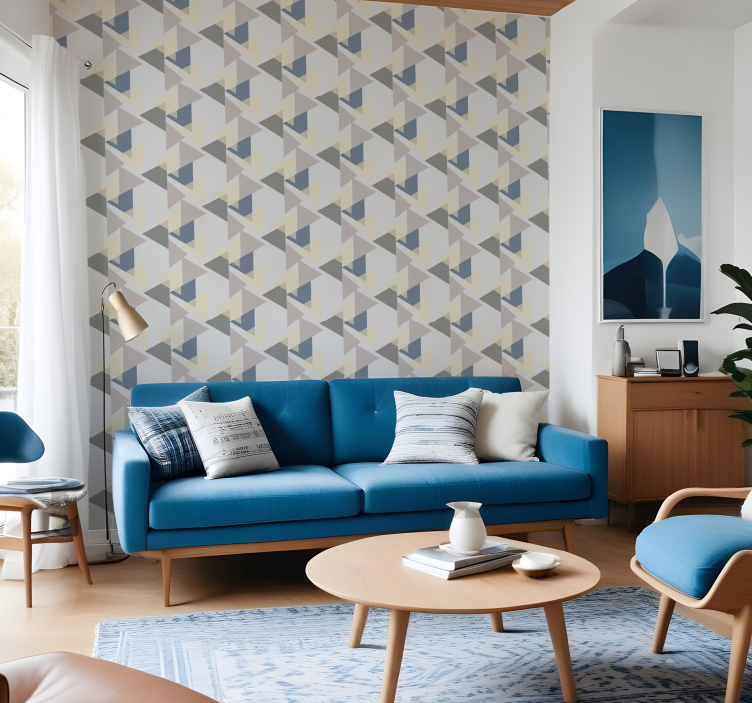Papel mural moderno triangulos verticales - TenVinilo